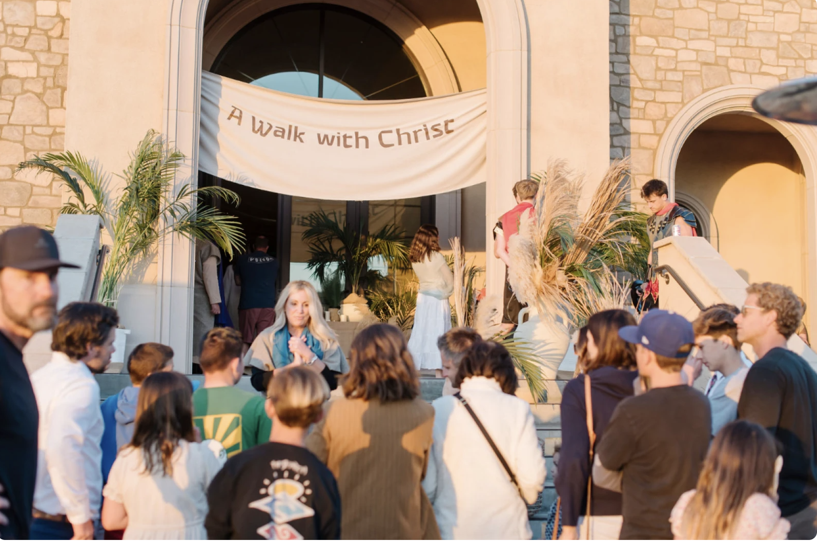 Entrance with Walk with Christ banner