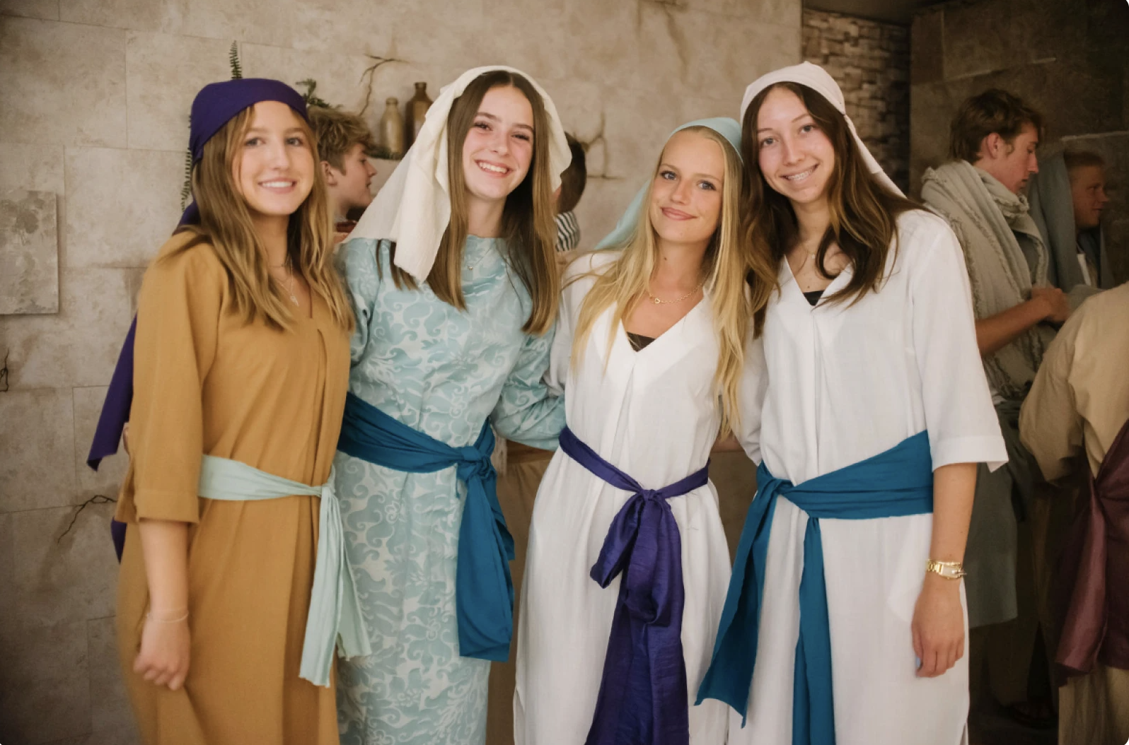 Young women in biblical costumes